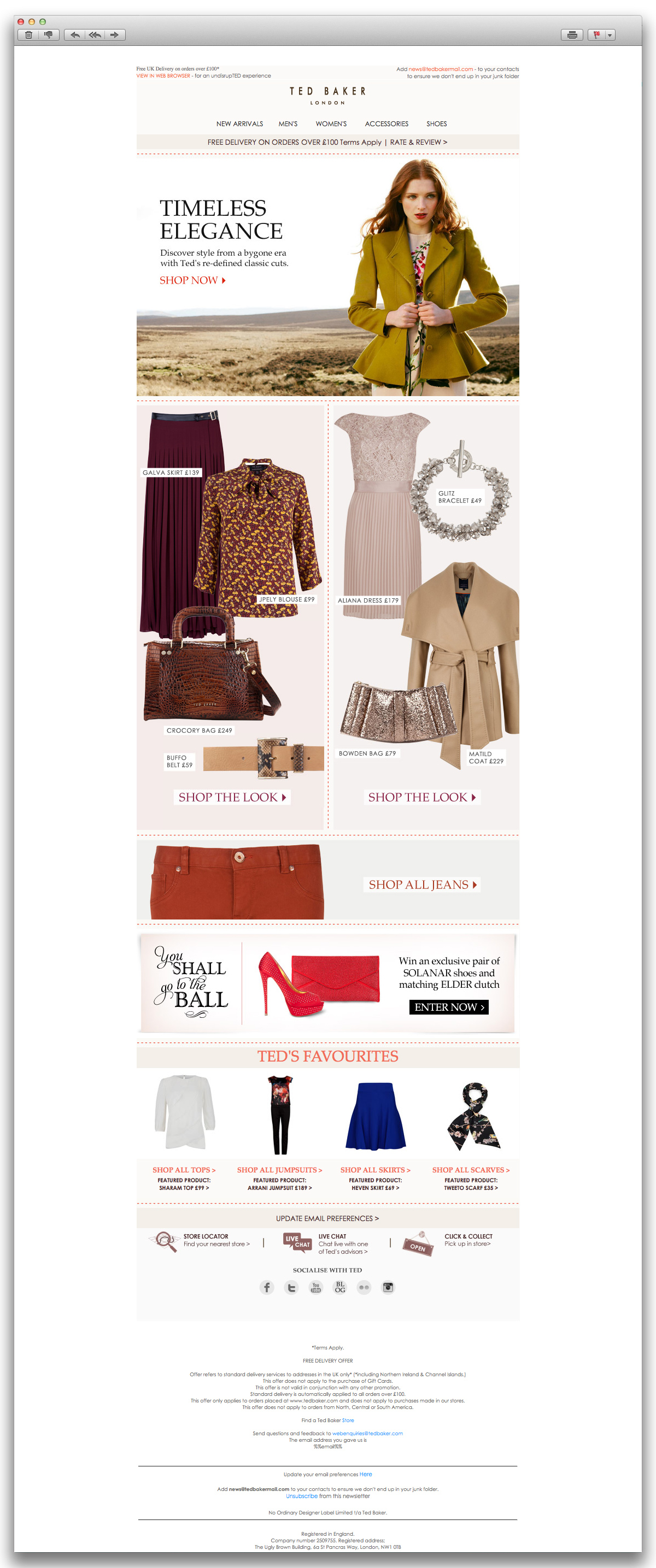 Ted Baker HTML email