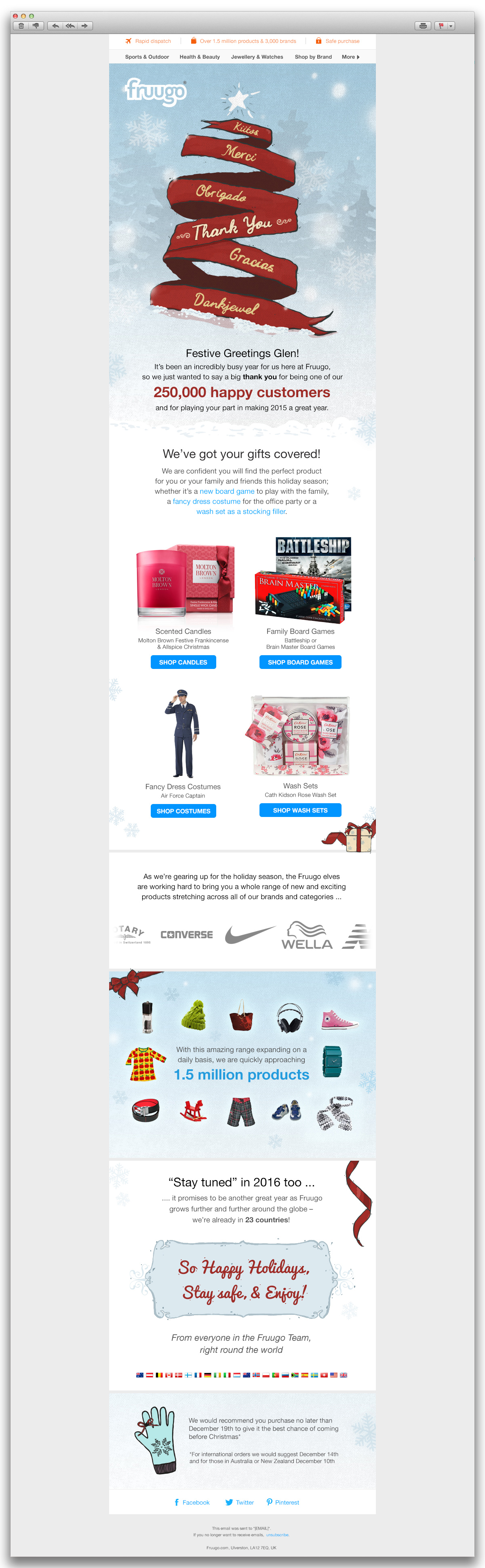 Fruugo HTML Christmas email